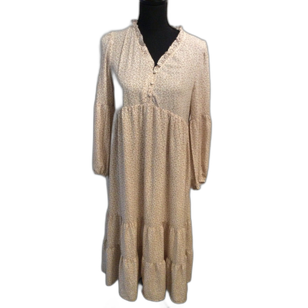 Carly Jean Los Angeles Cottagecore Prairie Floral Small Dress Ruffles Pockets